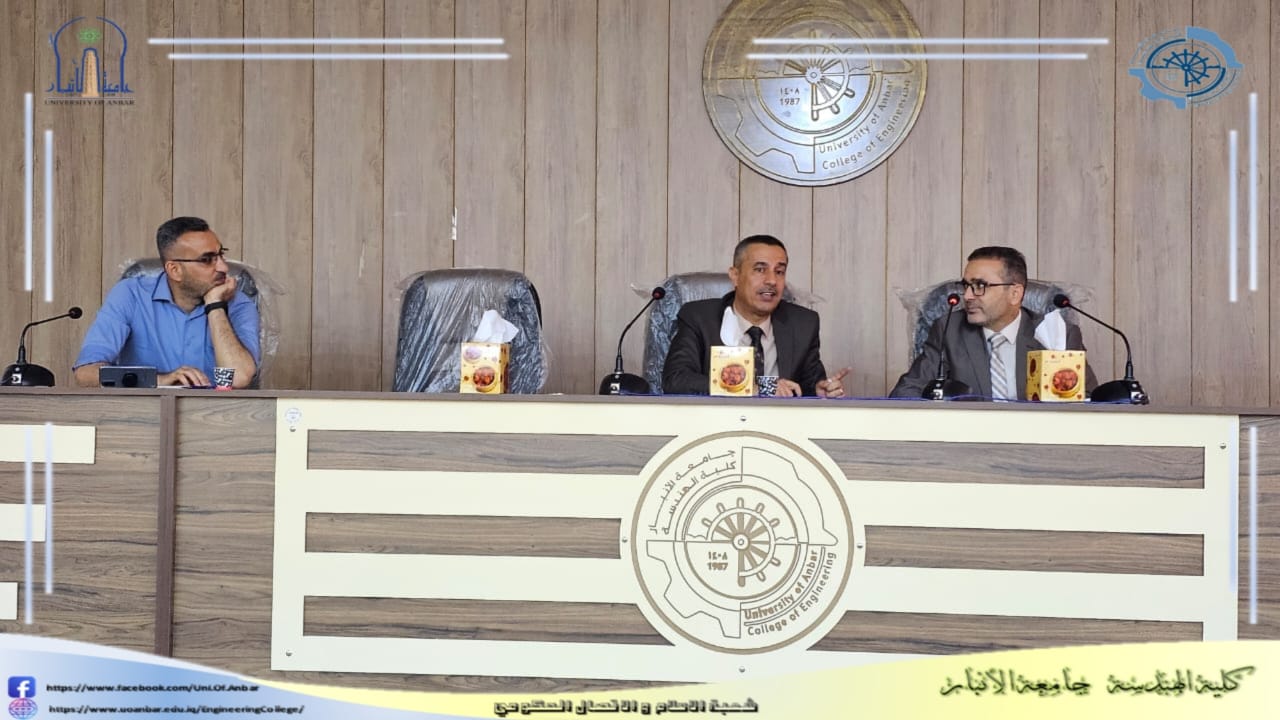  حلقة نقاشية { سيمنار } لطلبة الدراسات العليا في قسم السدود والموارد المائية - كلية الهندسة - جامعة الأنبار 
