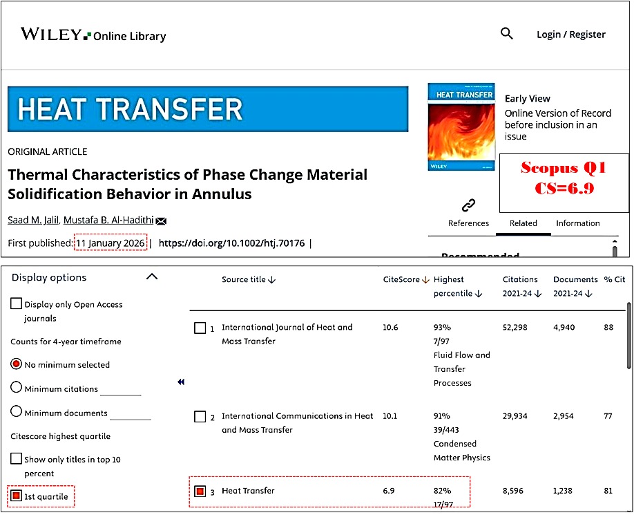 فريق بحثي يقوم بنشر بحث علمي في مجلة مصنفة ضمن Clarivate وScopus